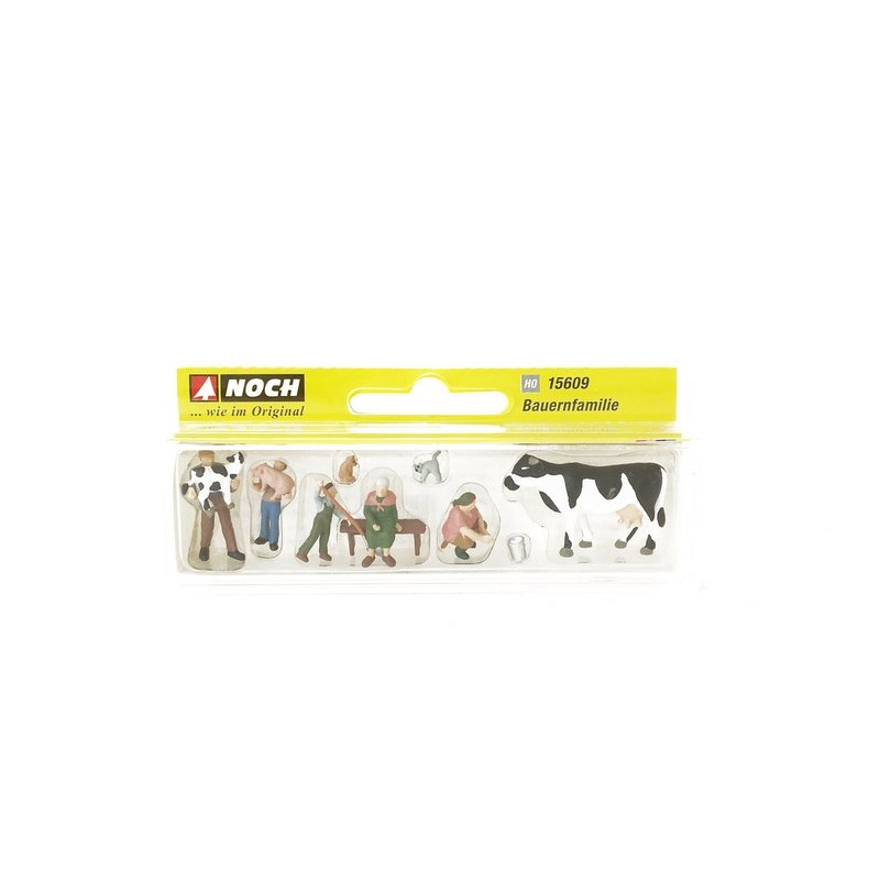 5 personnages à la ferme + animaux - HO 1/87 - NOCH 15609