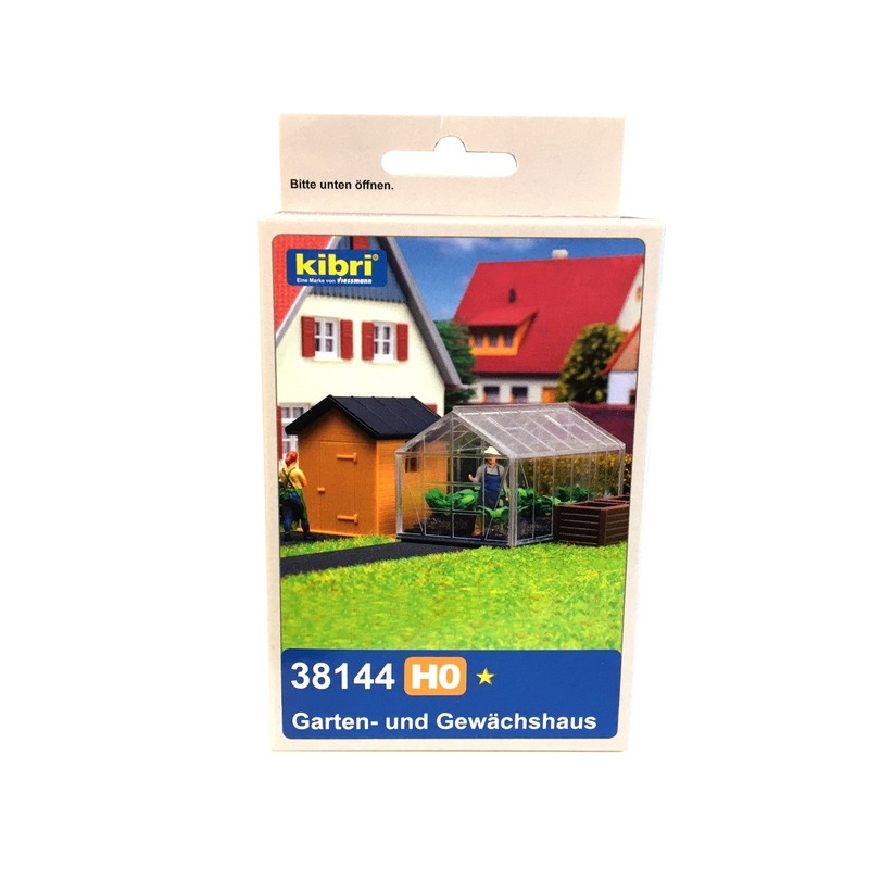 Set cabane et serre de jardin-HO-1/87-KIBRI 38144
