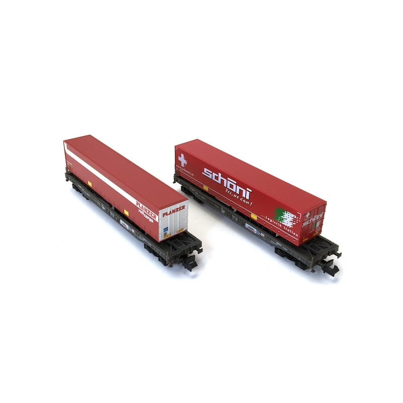 2 wagons poche "HUPAC" Schöni et Planzer-N 1/160-MINITRIX 18706