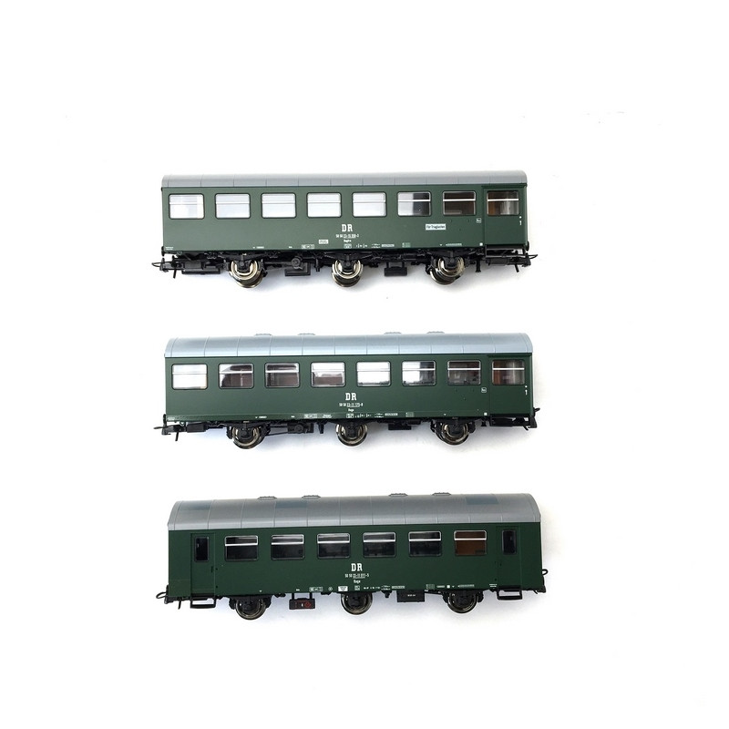 3 Voitures «Rekowagen», DR Ep IV (Set 1)-HO 1/87-ROCO 74070