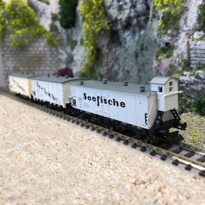 3 wagons frigorifiques "Seefische", DRG Ep II - N 1/160 - FLEISCHMANN 881810