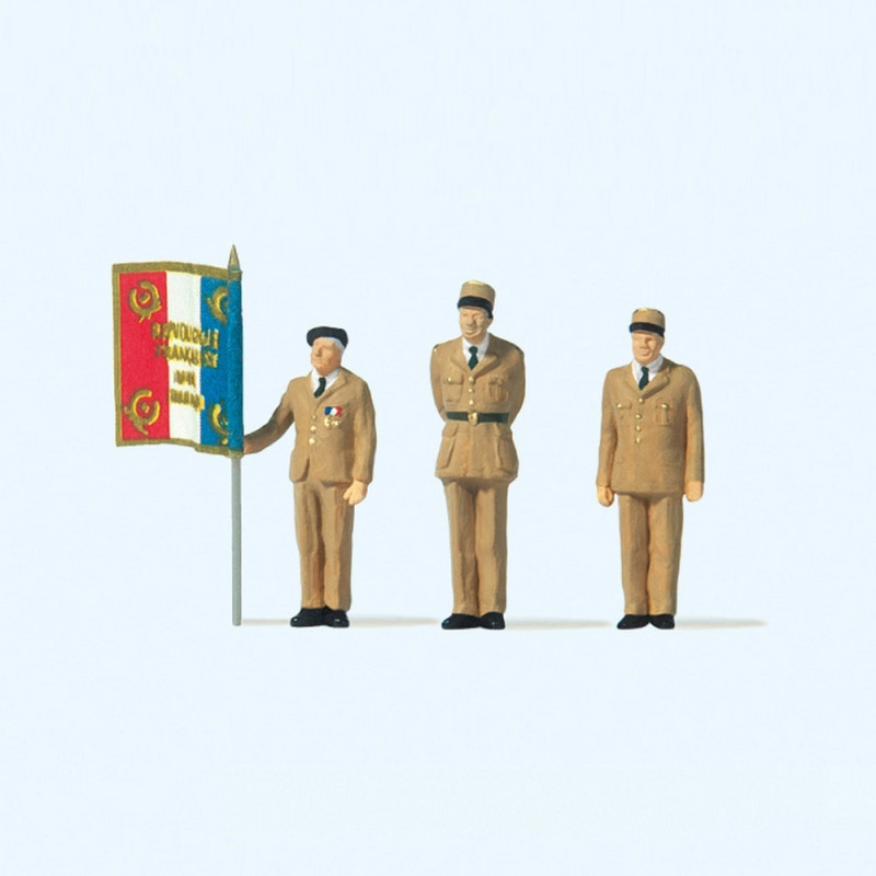3 Personnages "Appel du 18 Juin 1940"-HO 1/87-PREISER 13406