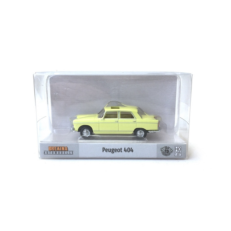 Peugeot 404 Jaune pale Toit ouvrant-HO-1/87-BREKINA 29023