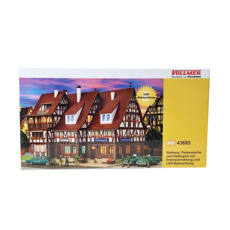 Bâtiment administratif avec aménagement et éclairage-HO 1/87-VOLLMER 43693