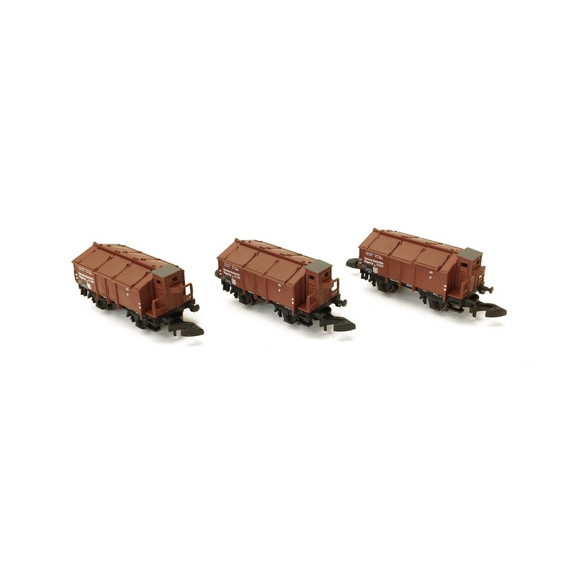 Coffret de wagons à couvercle rabattable Ep II-Z 1/220-MARKLIN 86010