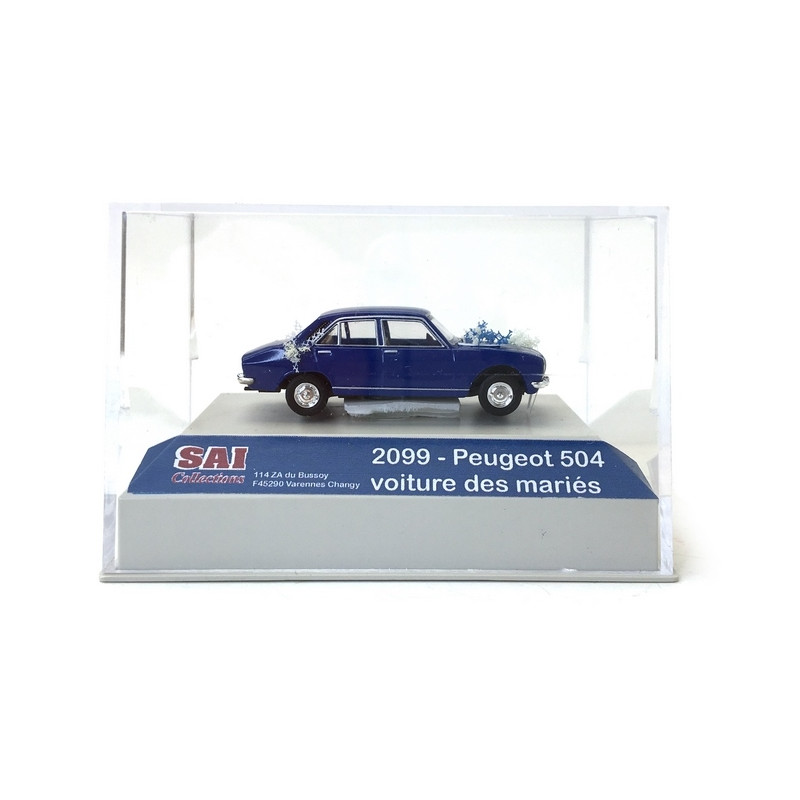 Peugeot 504 Bleue "Mariés"-HO 1/87-SAI 2099