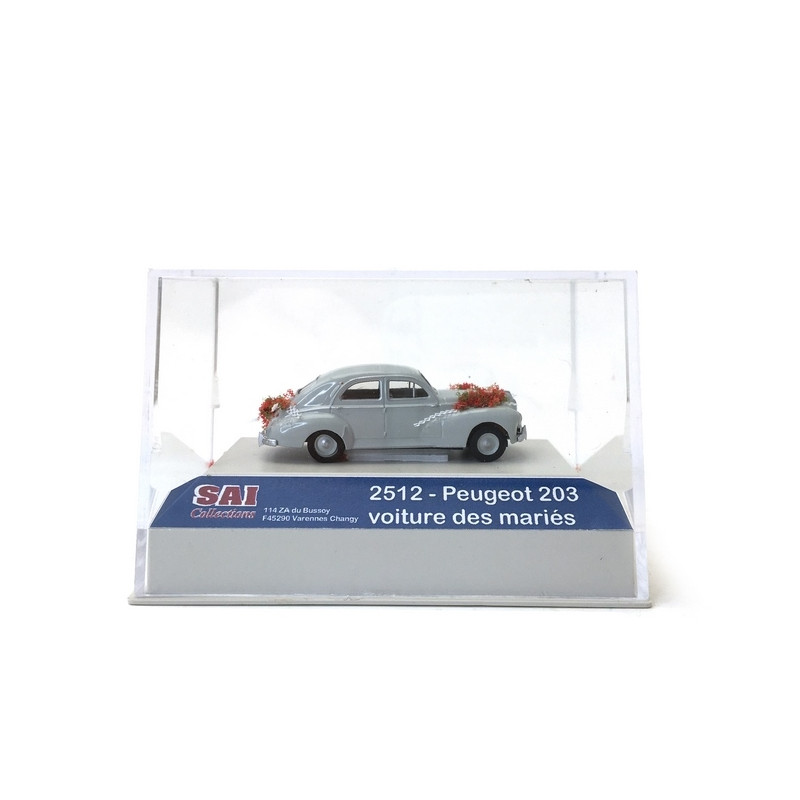 Peugeot 203 Grise "Mariés"-HO 1/87-SAI 2512