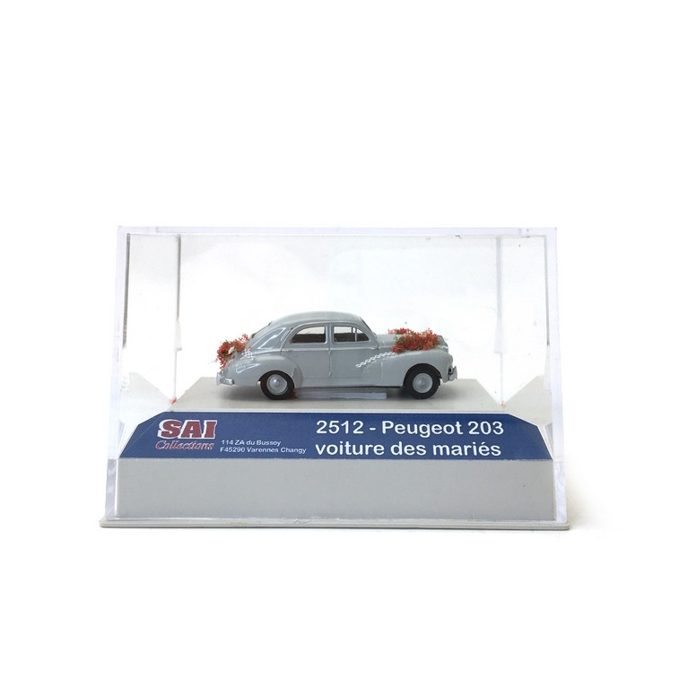 Peugeot 203 Grise "Mariés"-HO 1/87-SAI 2512