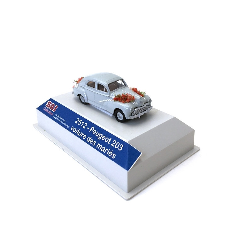 Peugeot 203 Grise "Mariés"-HO 1/87-SAI 2512