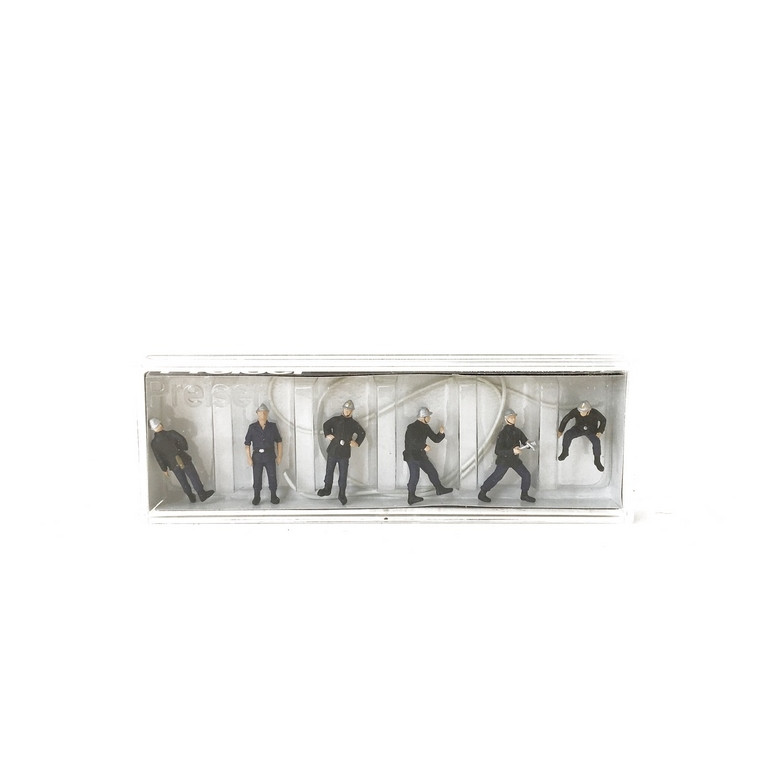 6 Pompiers Français + Lance - HO 1/87 - PREISER 10233