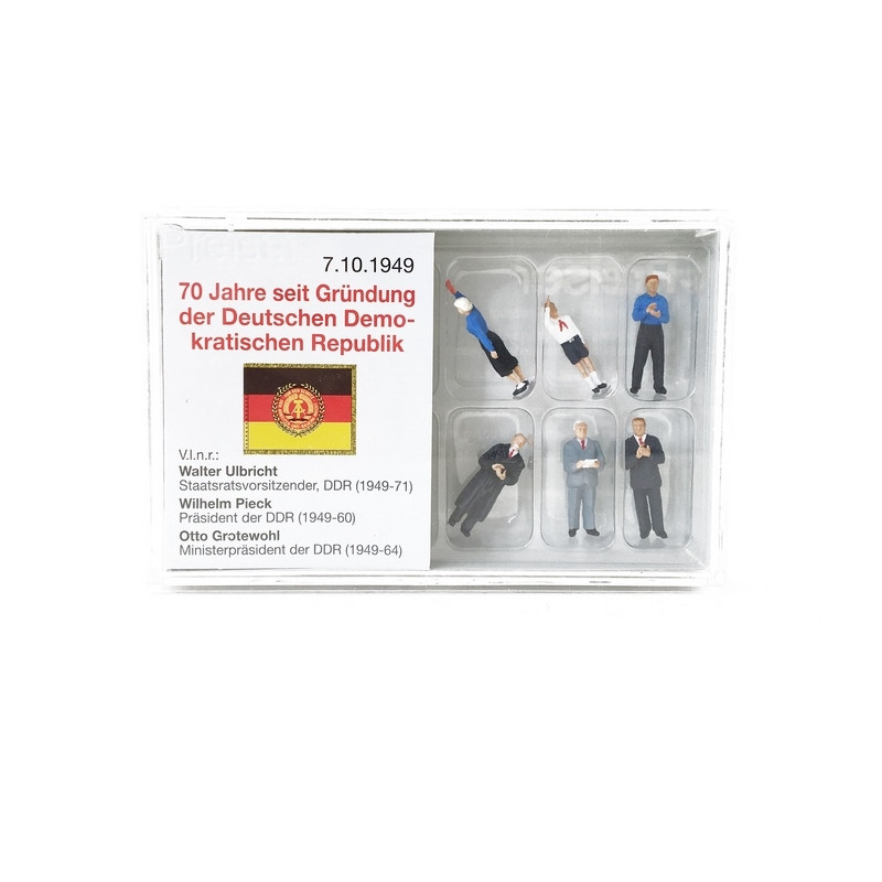 6 Personnages 70e Anniversaire de la RDA - HO 1/87 - PREISER 13403