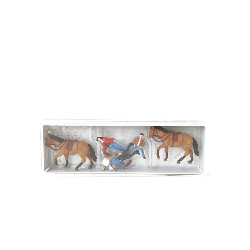 4 personnages + 2 chevaux Equitation-HO 1/87-PREISER 10794