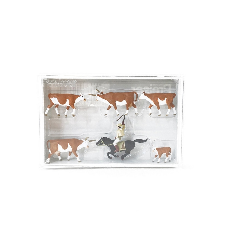 CowBoy et Bétail - HO 1/87 - PREISER 10159