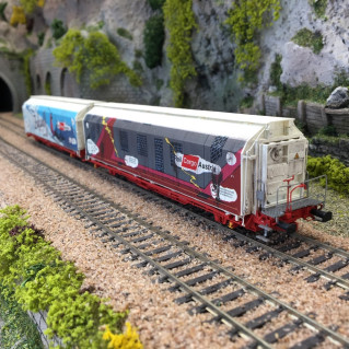 2 wagons HBBILLS-uy "Décorés" Ep VI-HO 1/87-MABAR 87523