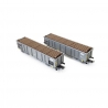 2 wagons tombereaux Eaos gris chargés bois SBB, Ep V et VI -HO 1/87- PIKO 97300