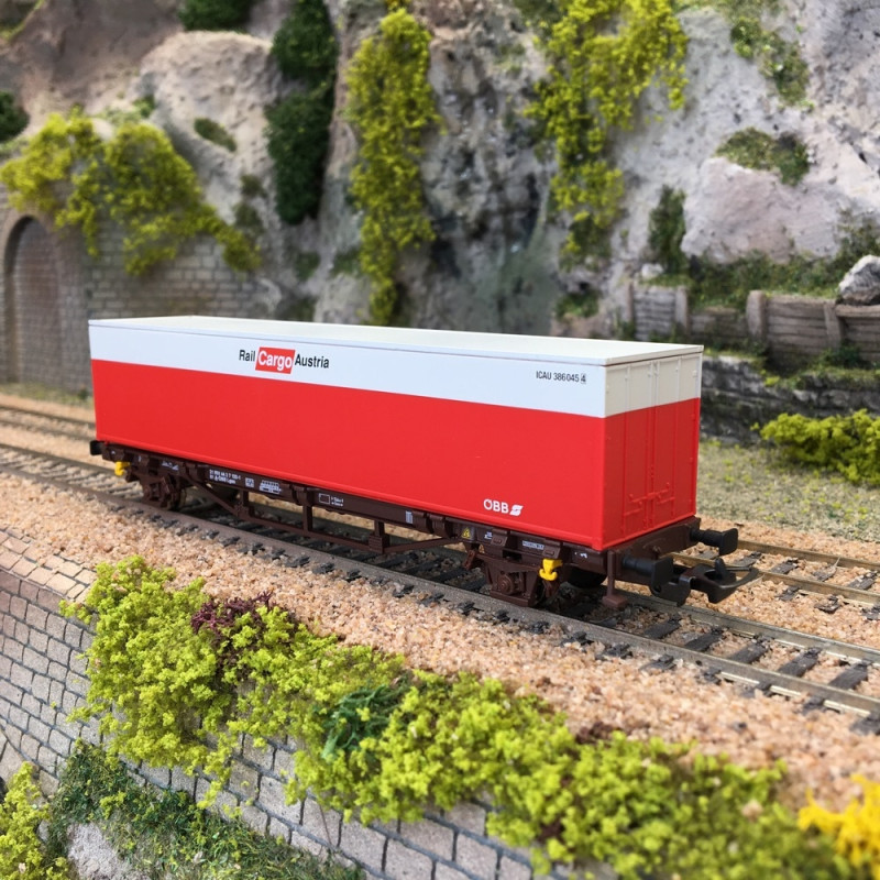 Wagon porte conteneurs Lgss RCA ÖBB Ep VI-HO 1/87-PIKO 57762