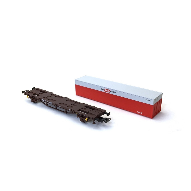 Wagon porte conteneurs Lgss RCA ÖBB Ep VI-HO 1/87-PIKO 57762