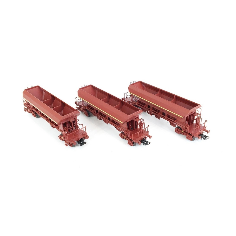 Coffret 3 Wagons Trémies F70 Facs SNCF Ep V -HO 1/87-REE WB673