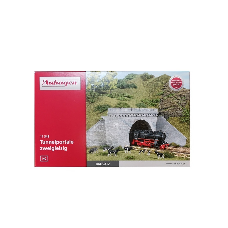 2 portails de tunnel 2 voies-HO-1/87-AUHAGEN 11343