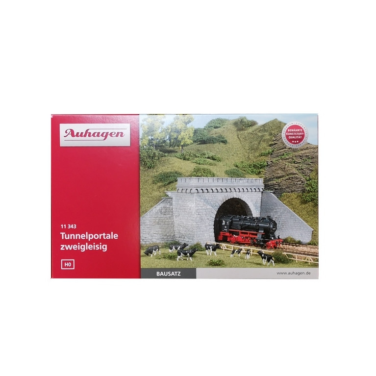 2 portails de tunnel 2 voies-HO-1/87-AUHAGEN 11343