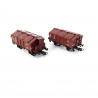 2 wagons à couvercle rabattable, PKP Ep III -HO 1/87-ROCO 76043
