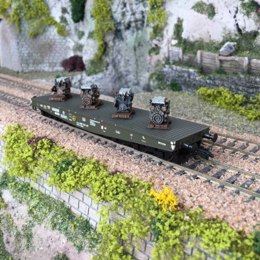 Wagon plat transport lourd type Sammp DB Ep IV-HO-1/87-LILIPUT 235742