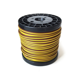 Câble Marron / Jaune 2 brins souple cuivre 25 m / 0.14 mm² - HERKAT 3632