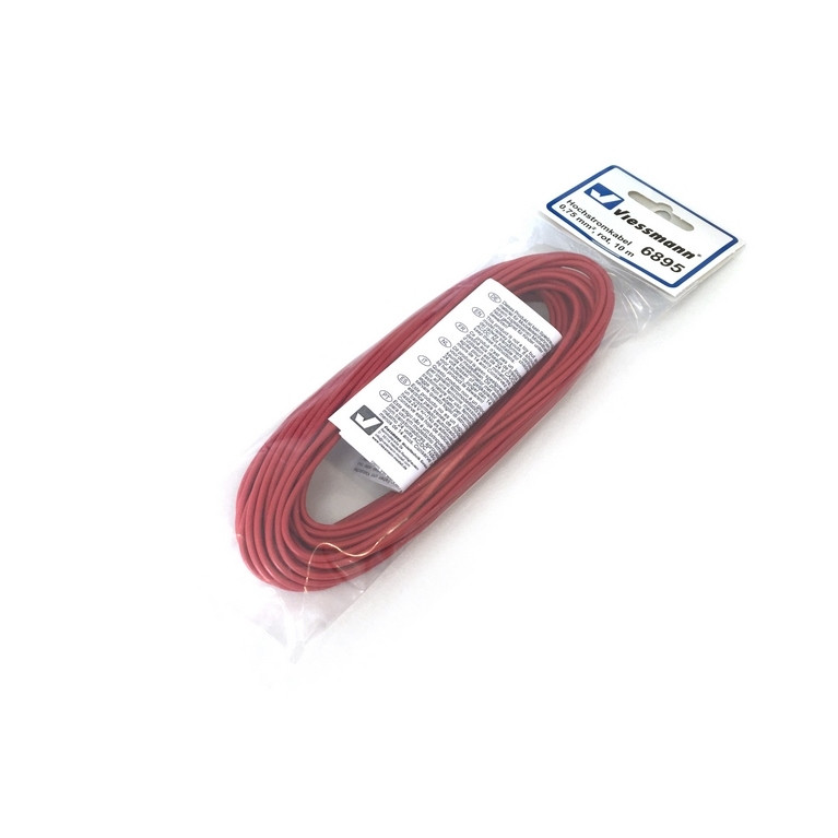 Câble courant fort 0,75 mm², rouge, 10 m-Toutes échelles-VIESSMANN 6895