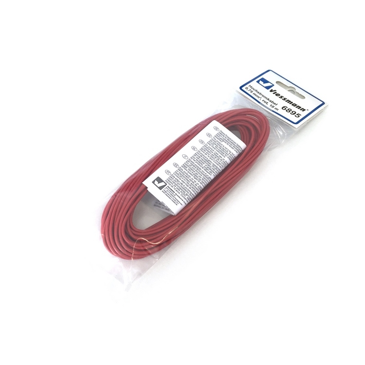 Câble courant fort 0,75 mm² rouge, 10 m-Toutes échelles-VIESSMANN 6895