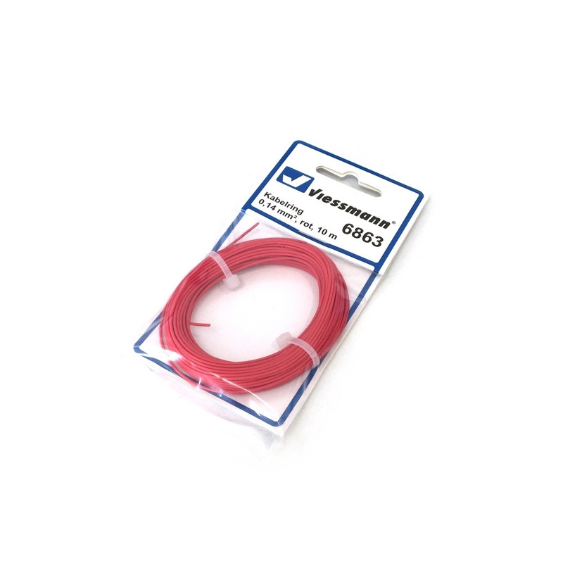 Câble 0,14 mm², rouge, 10 m-Toutes échelles-VIESSMANN 6863