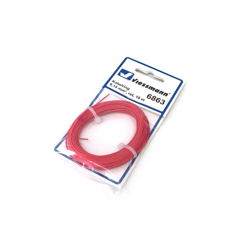Câble 0,14 mm², rouge, 10 m-Toutes échelles-VIESSMANN 6863