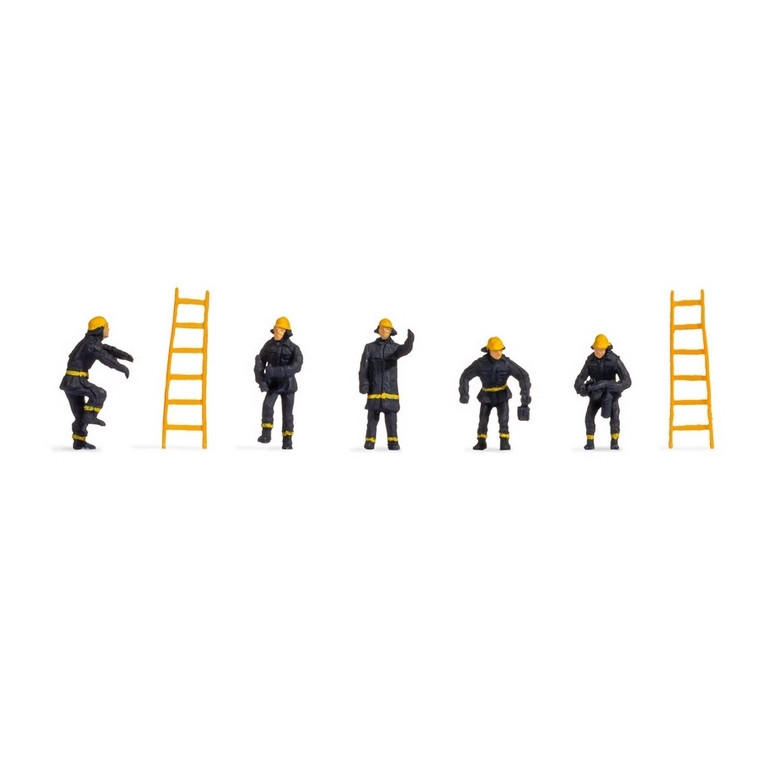 5 pompiers + échelles -HO-1/87-NOCH 18001