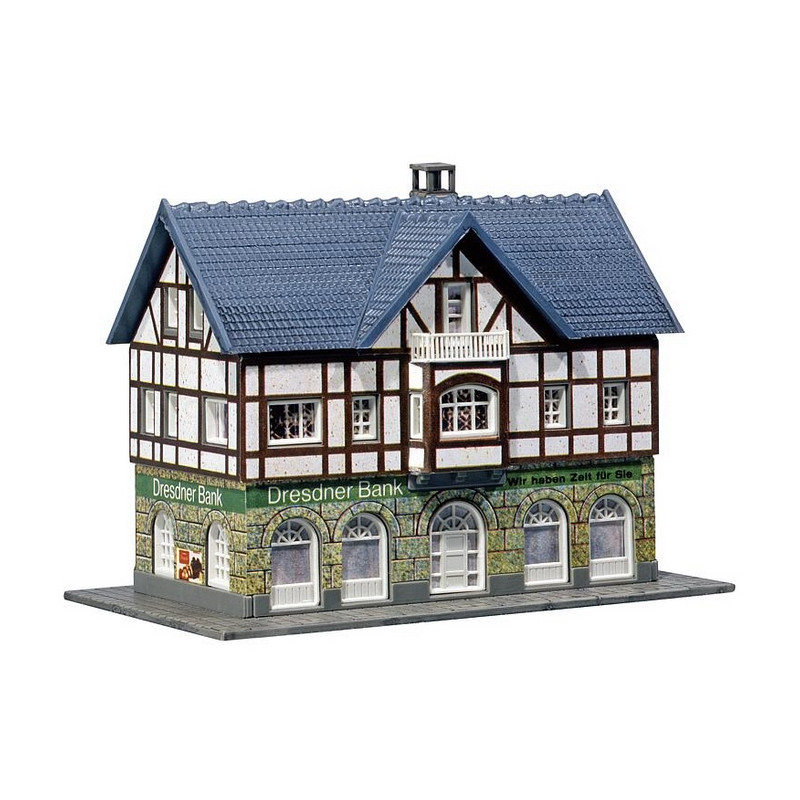 Bâtiment Typique avec Banque et éclairage-N 1/160-FALLER 232565