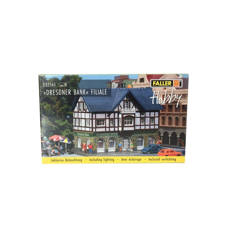 Bâtiment Typique avec Banque et éclairage-N 1/160-FALLER 232565