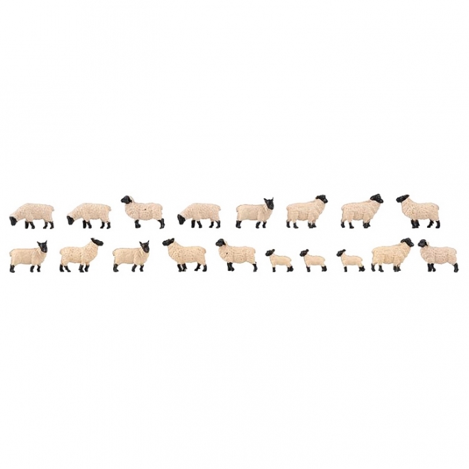 18 Moutons à tête noire allemands - HO 1/87 - FALLER 151918