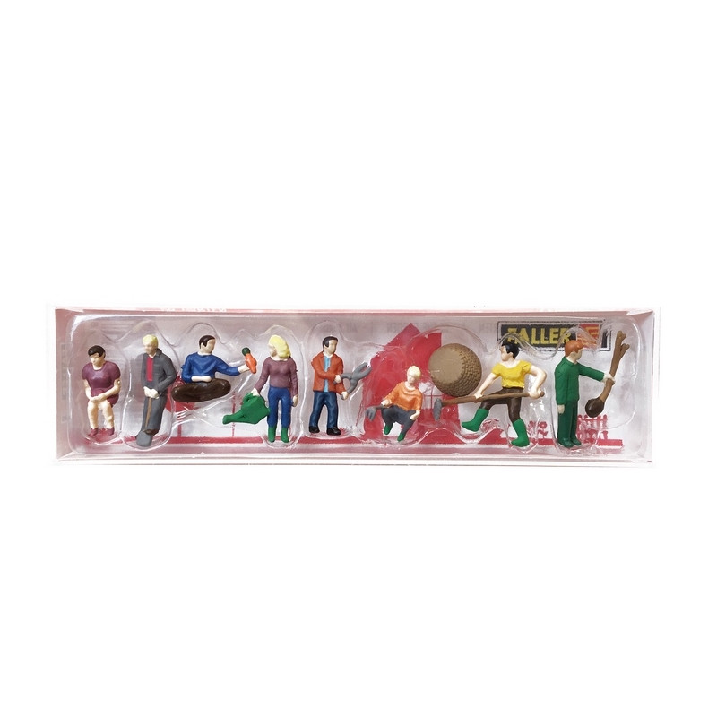 8 Personnages au Jardin -HO 1/87-FALLER 151604