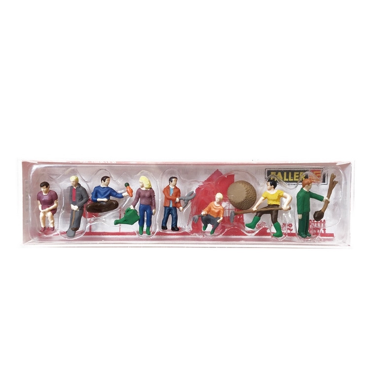 8 Personnages au Jardin -HO 1/87-FALLER 151604