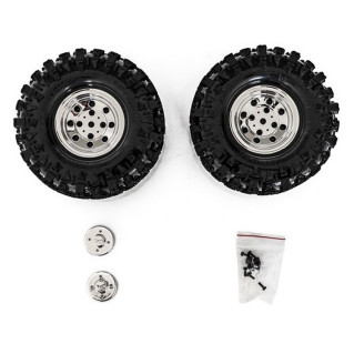 2 Roues Chromées pour Crawler - 1/10 - HOBBYTECH HTSU1802002
