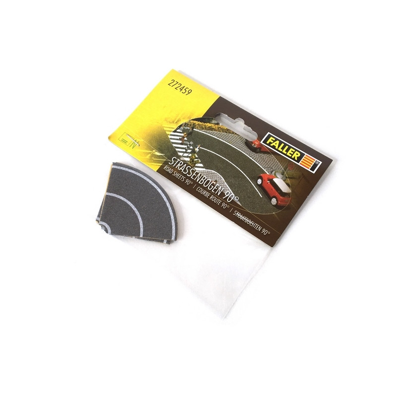 4 feuilles de route courbe deux voies, souple et autocollante-N-1/160-FALLER 272459