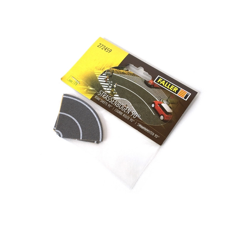 4 feuilles de route courbe deux voies, souple et autocollante-N-1/160-FALLER 272459