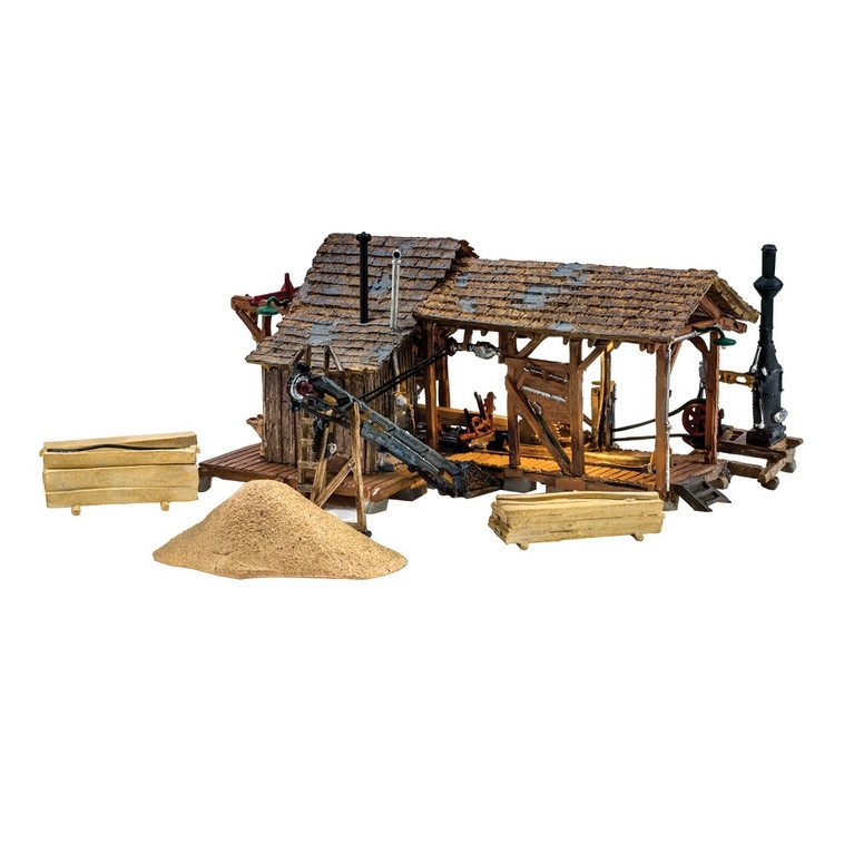 Ancienne scierie à vapeur + Led-HO 1/87-WOODLAND SCENICS BR5044