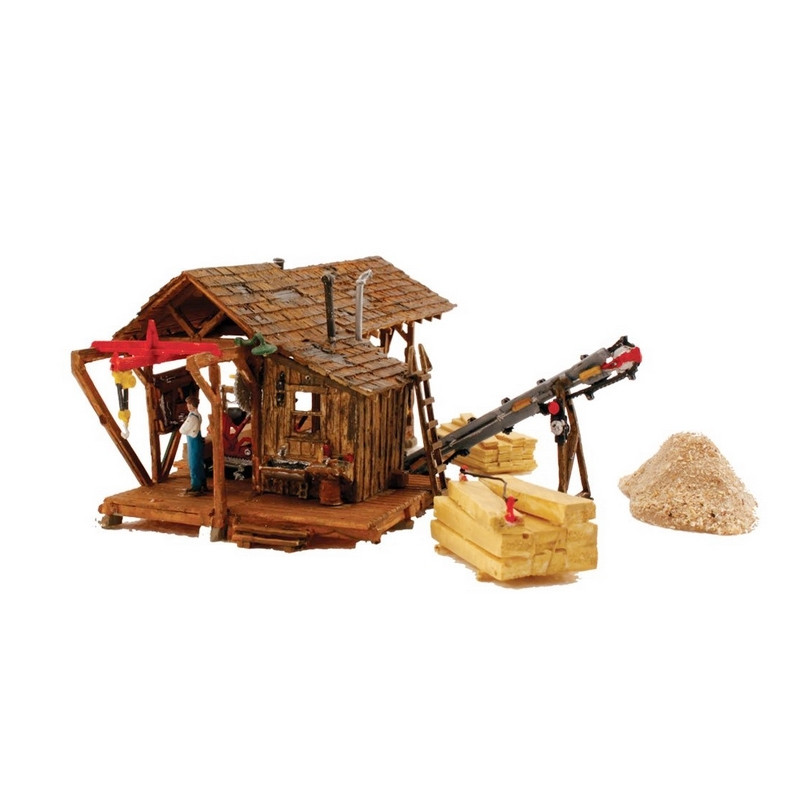 Ancienne scierie à vapeur + Led-HO 1/87-WOODLAND SCENICS BR5044
