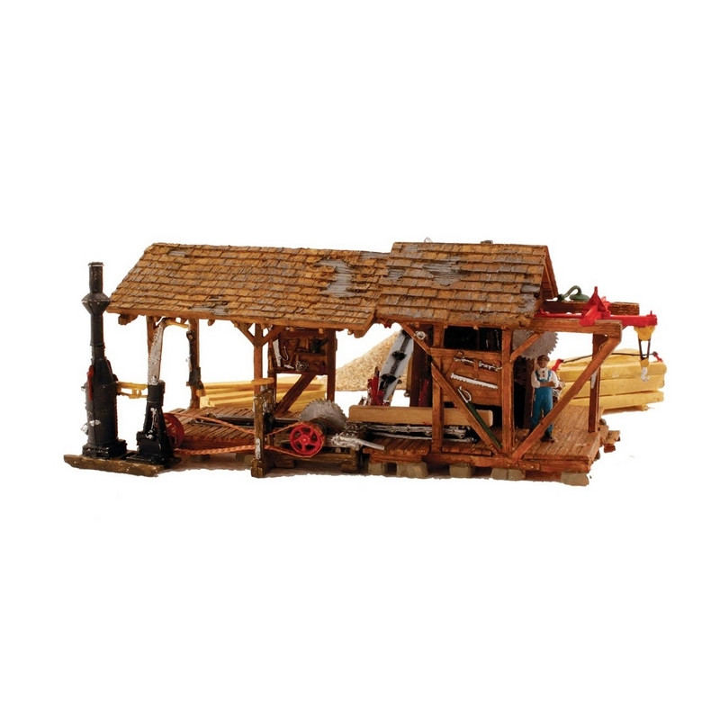 Ancienne scierie à vapeur + Led-HO 1/87-WOODLAND SCENICS BR5044