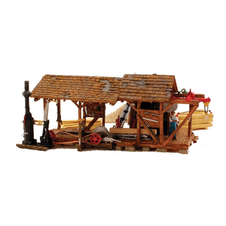 Ancienne scierie à vapeur + Led-HO 1/87-WOODLAND SCENICS BR5044