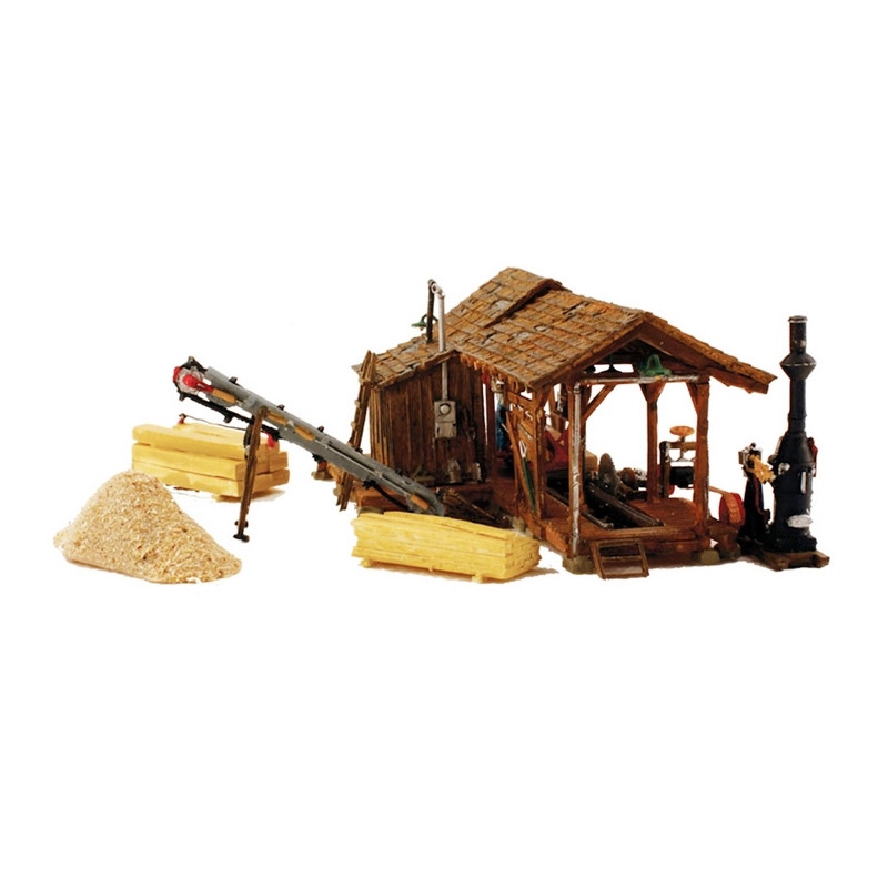 Ancienne scierie à vapeur + Led-HO 1/87-WOODLAND SCENICS BR5044