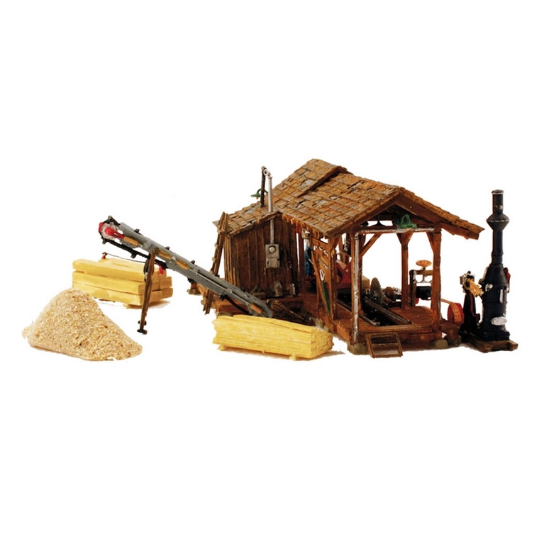 Ancienne scierie à vapeur + Led-HO 1/87-WOODLAND SCENICS BR5044
