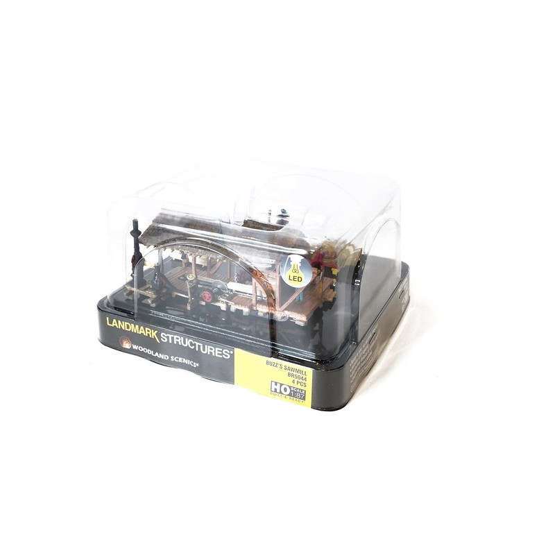 Ancienne scierie à vapeur + Led-HO 1/87-WOODLAND SCENICS BR5044
