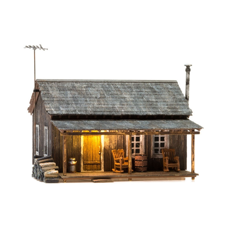 Cabane rustique + Led-HO 1/87-WOODLAND SCENICS BR5065