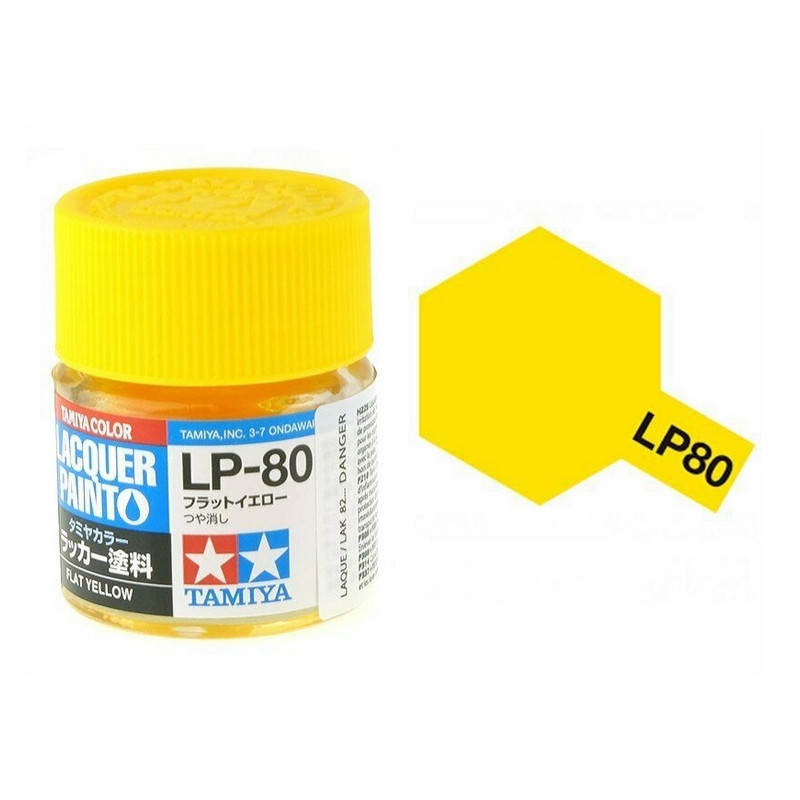 Jaune Mat pot de 10ml-TAMIYA LP80 Jaune Mat pot de 10ml-TAMIYA LP80