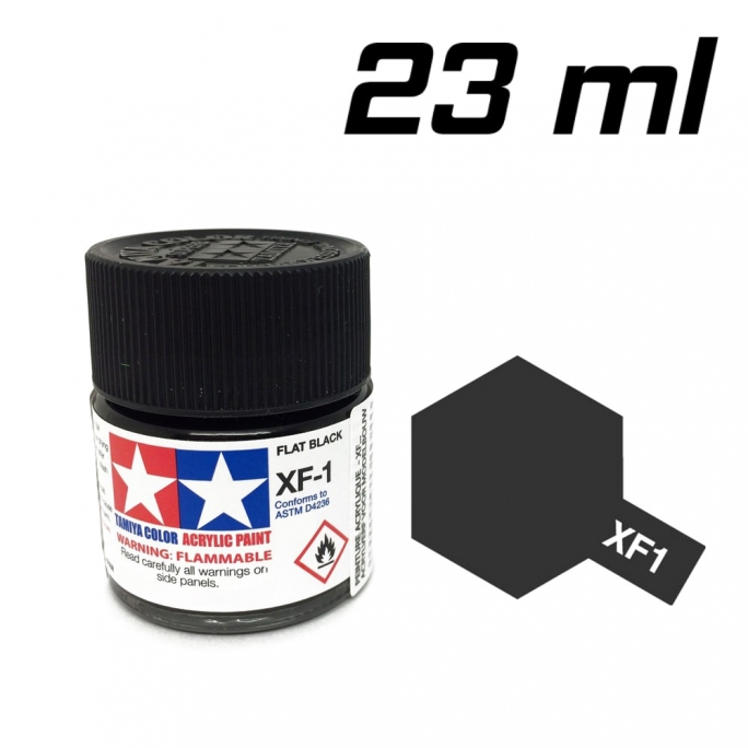 Noir mat pot de 23 ml-TAMIYA XF1